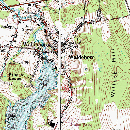 Topographic Map of Broad Bay Congregational Church, ME