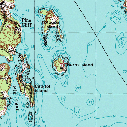Topographic Map of Burnt Island Light Station, ME