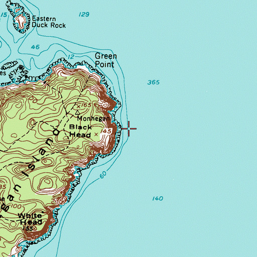 Topographic Map of Calf Cove, ME