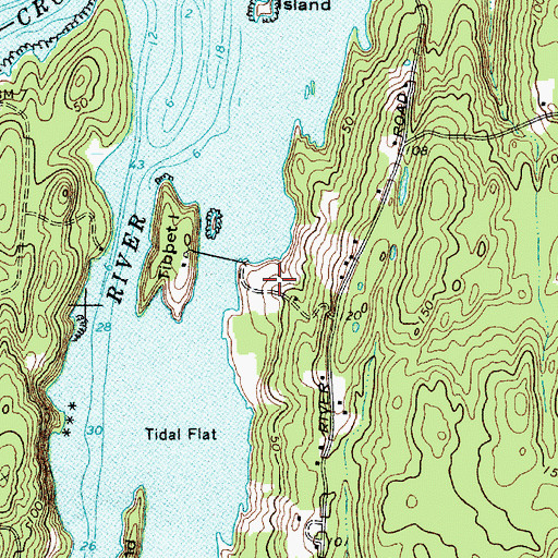 Topographic Map of Campers Cove Campground, ME