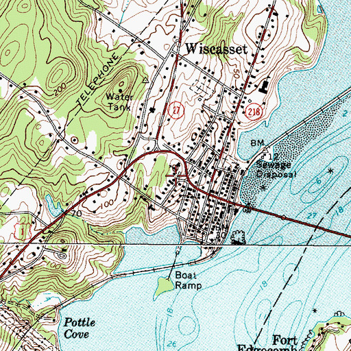 Topographic Map of Castle Tucker House Museum, ME