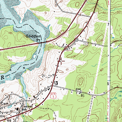 Topographic Map of Central Lincoln County YMCA Building, ME