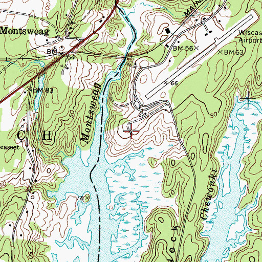 Topographic Map of Chewonki Campground, ME