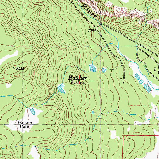 Topographic Map of Hatcher Lakes, CO