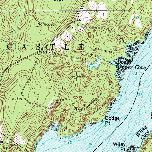 Topographic Map of Dodge Point Preserve, ME
