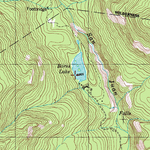 Topographic Map of Borns Lake, CO