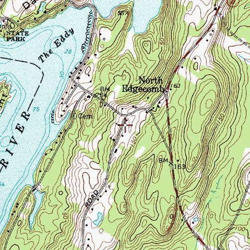 Topographic Map of Edgecomb Congregational Church, ME