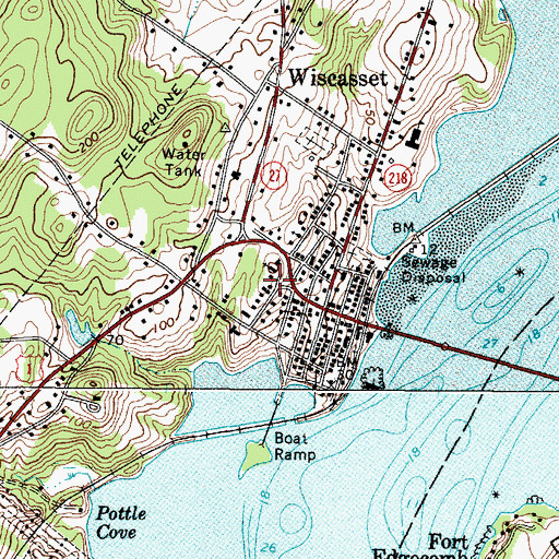 Topographic Map of First Congregational Church, ME