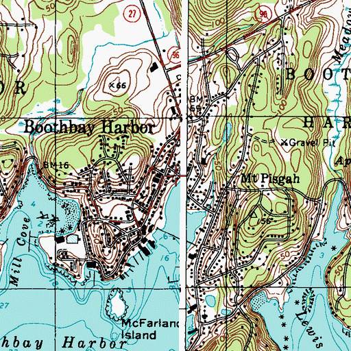 Topographic Map of First United Methodist Church, ME