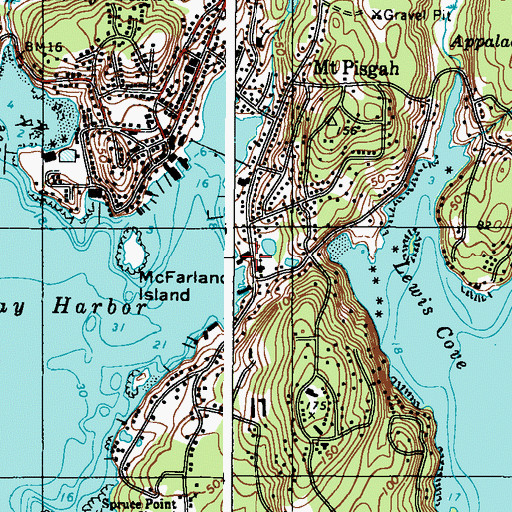 Topographic Map of Fishermans Memorial Park, ME