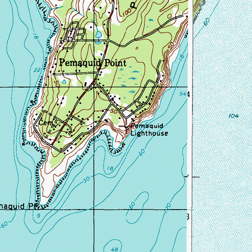 Topographic Map of Fishermans Museum and Art Gallery, ME