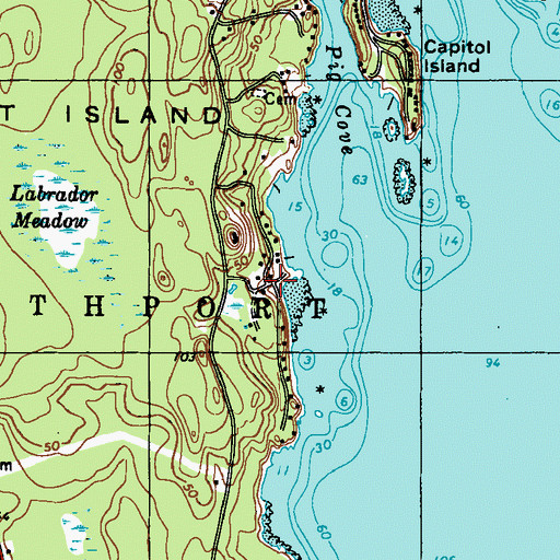 Topographic Map of Gray Homestead Campground, ME