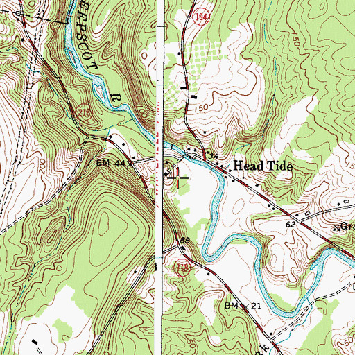 Topographic Map of Head Tide Church, ME