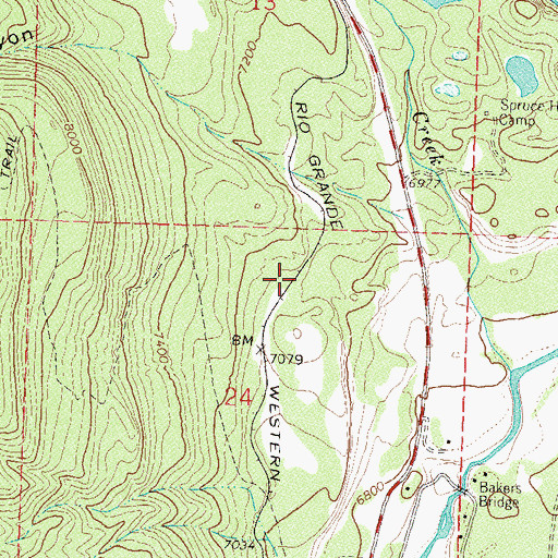 Topographic Map of Treasure Pass, CO