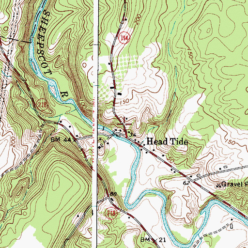 Topographic Map of Head Tide Historic District, ME