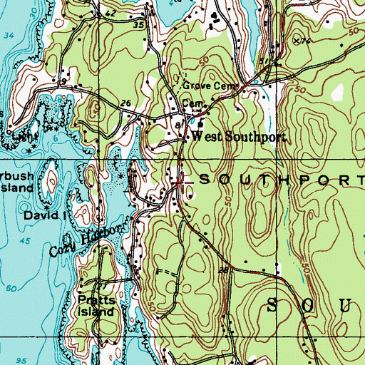 Topographic Map of Hendricks Harbor, ME