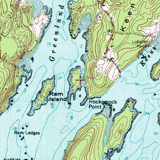 Topographic Map of Hockomock Nature Trail, ME