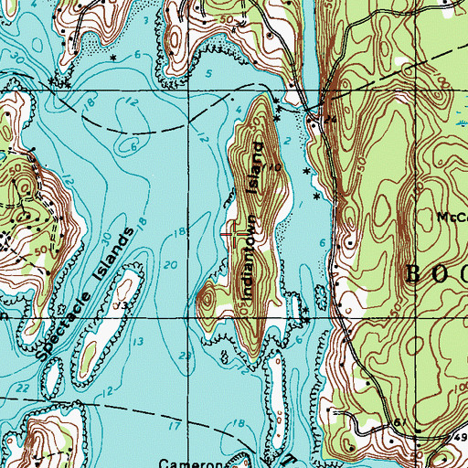 Topographic Map of Indiantown Preserve, ME
