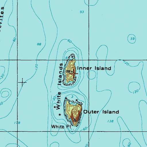Topographic Map of Inner White Island Preserve, ME