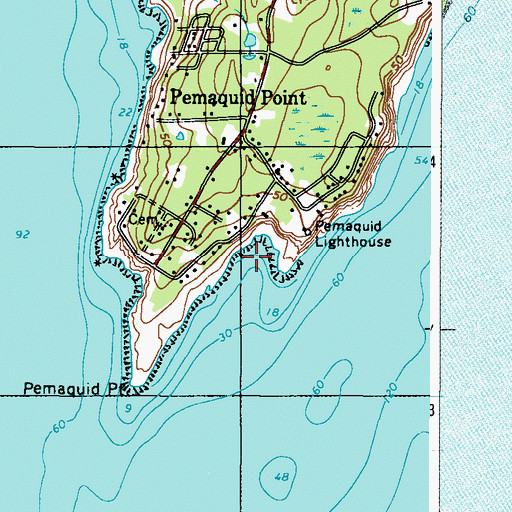 Topographic Map of Lighthouse Cove, ME