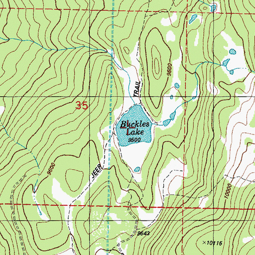 Topographic Map of Buckles Lake, CO