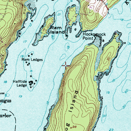 Topographic Map of Lower Narrows, ME