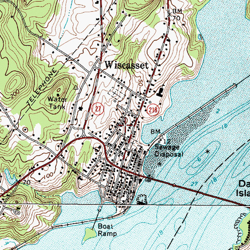 Topographic Map of Maine Art Gallery, ME