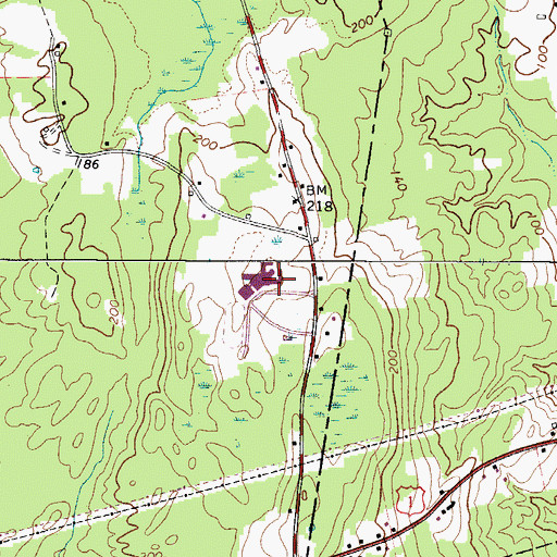 Topographic Map of Medomak Valley High School, ME
