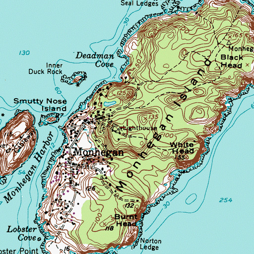 Topographic Map of Monhegan Museum, ME