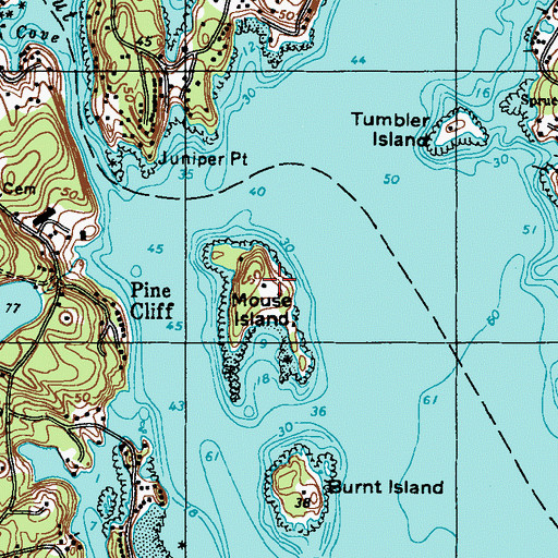 Topographic Map of Mouse Island, ME