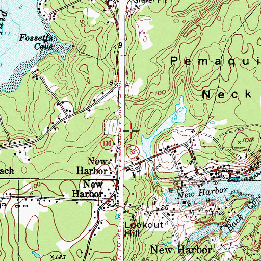 Topographic Map of New Harbor Post Office, ME