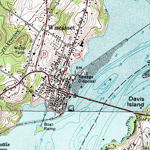 Topographic Map of Nickels-Sortwell House, ME