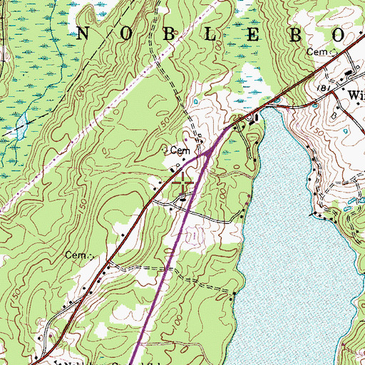Topographic Map of Nobleboro Post Office, ME