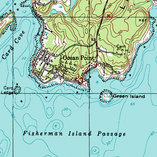 Topographic Map of Ocean Point Chapel, ME