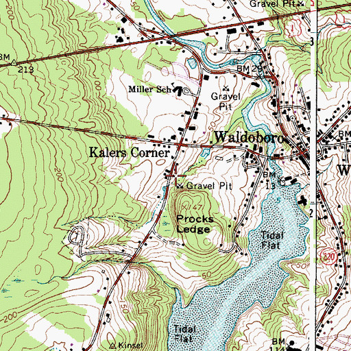 Topographic Map of Old German Meeting House, ME