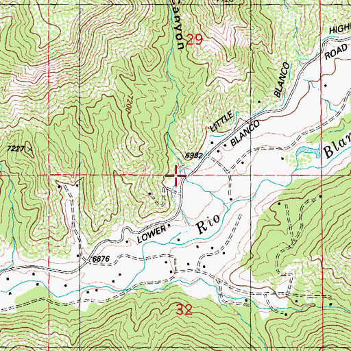 Topographic Map of Flaugh Canyon, CO
