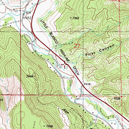 Topographic Map of First Canyon, CO