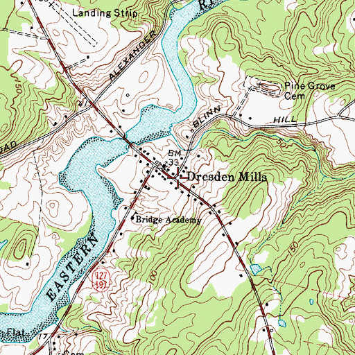 Topographic Map of Saint Johns Episcopal Church, ME