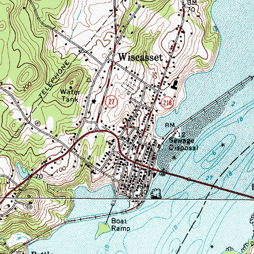 Topographic Map of Saint Philips Episcopal Church, ME