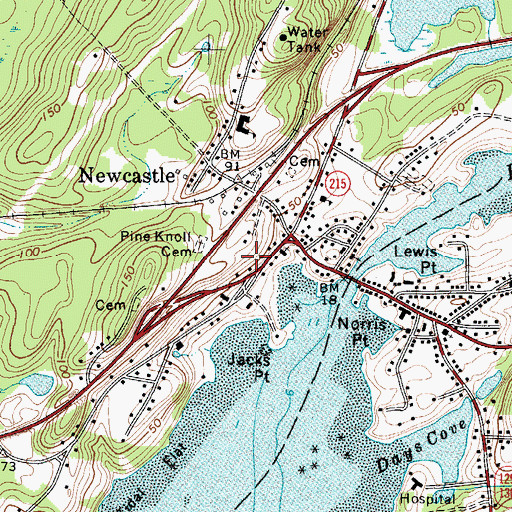 Topographic Map of Second Congregational Church, ME