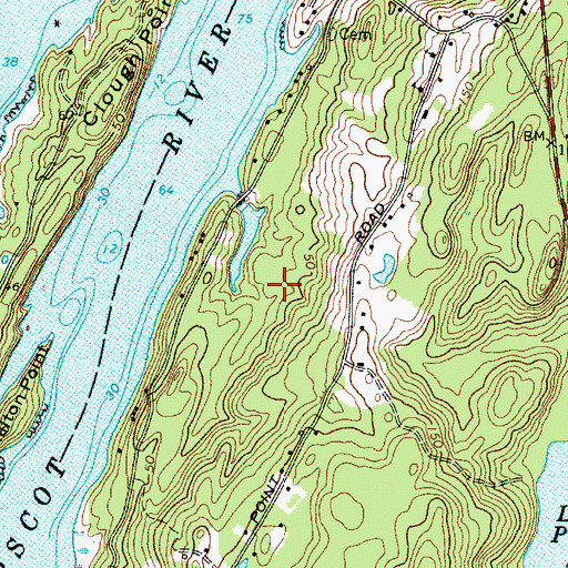 Topographic Map of Singing Meadow Preserve, ME