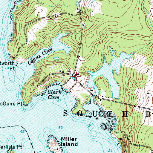 Topographic Map of South Bristol Town House, ME
