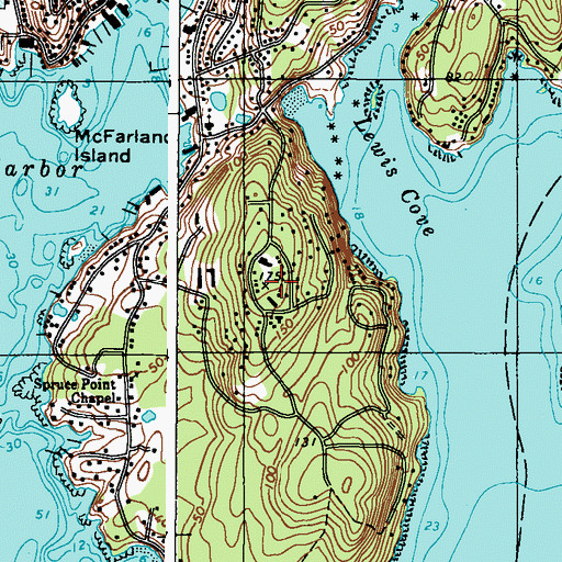 Topographic Map of Spruceworld, ME
