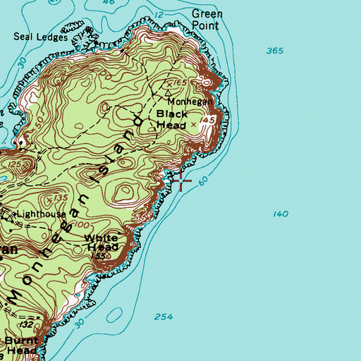 Topographic Map of Squeaker Cove, ME