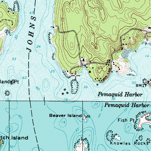 Topographic Map of Thurston Point, ME