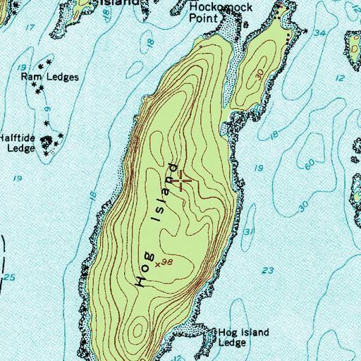Topographic Map of Todd Wildlife Sanctuary, ME