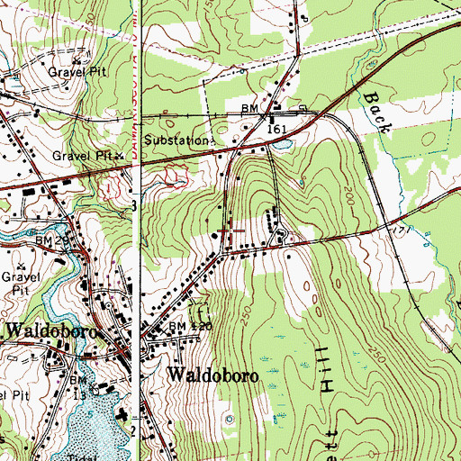 Topographic Map of Waldoborough Historical Society Museum, ME
