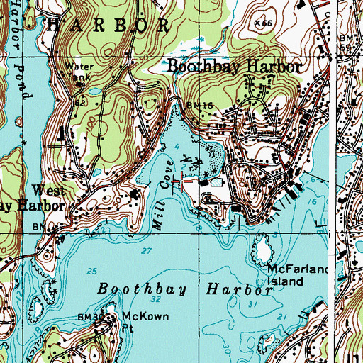 Topographic Map of Wattons Wharf, ME