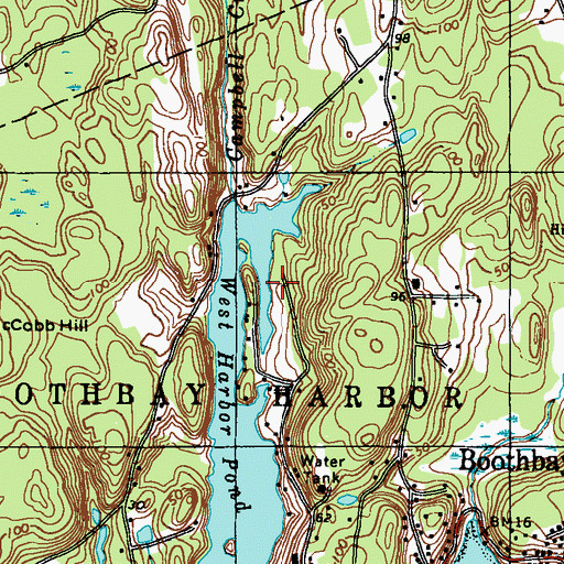 Topographic Map of West Boothbay Harbor Post Office (historical), ME