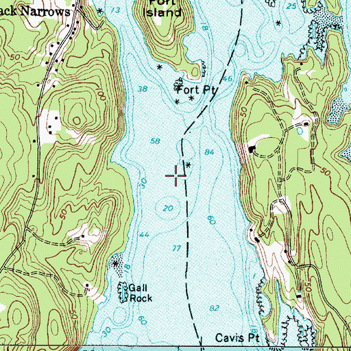 Topographic Map of Western Ledge, ME